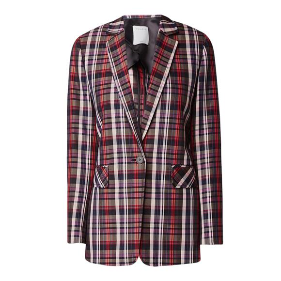 SANDRO Salima Single Button Plaid Blazer S - Picture 1 of 14